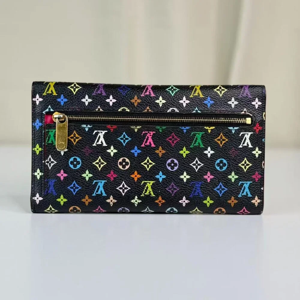 Louis Vuitton Black Multicolor Wallet with Colorful Monogram Design